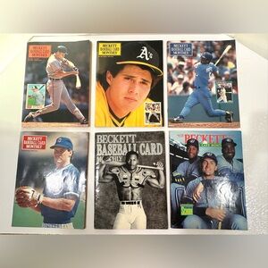 6 Vintage Beckett Baseball Card Monthly 90's Conseco, Bo Jackson, Ripken, Brett